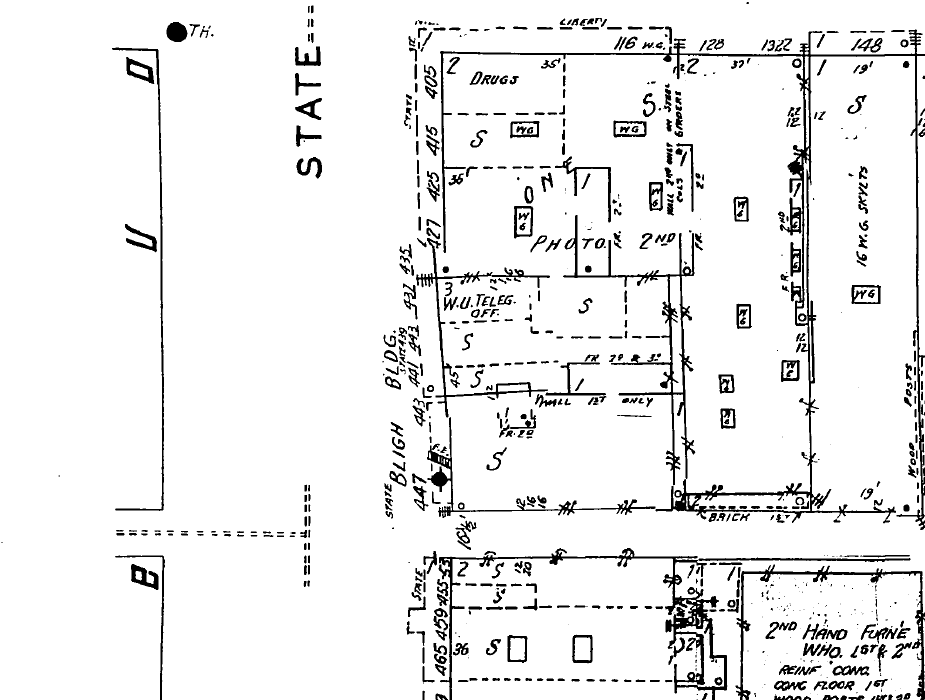 Map of Capitol Theater location, 1926