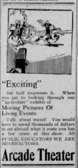 Arcade theater ad, 1911