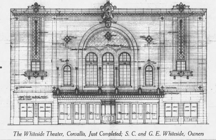 Drawing of the Whiteside Theatre, 1922