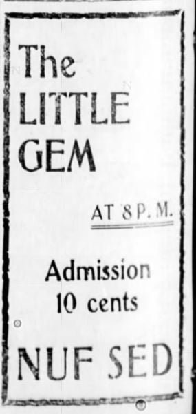 Little Gem ad, 1907