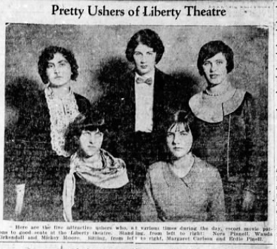 Pretty ushers at the Liberty theater