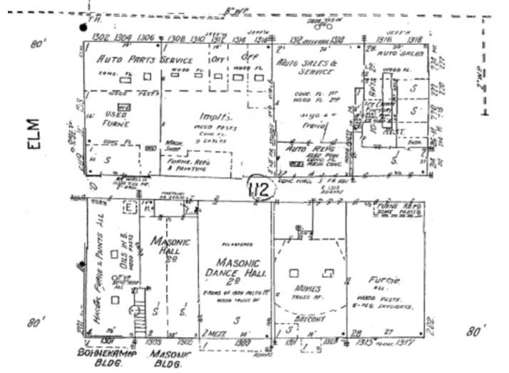 Map of Granada theater, La Grande, Oregon