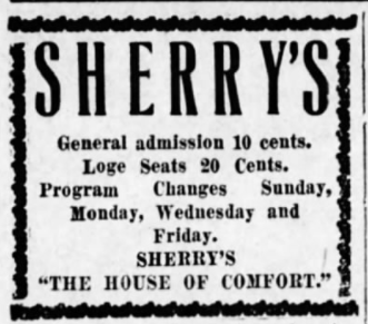 Ad for Sherry's theater, 1912