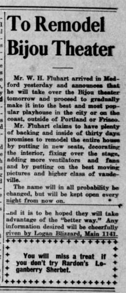 Renovation planned for the Bijou, 1910