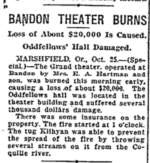 The Grand theater burns down