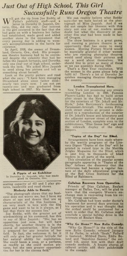 Motion Picture World, January 10, 1920, p. 286
