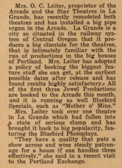 News item about the Star theater, 1917