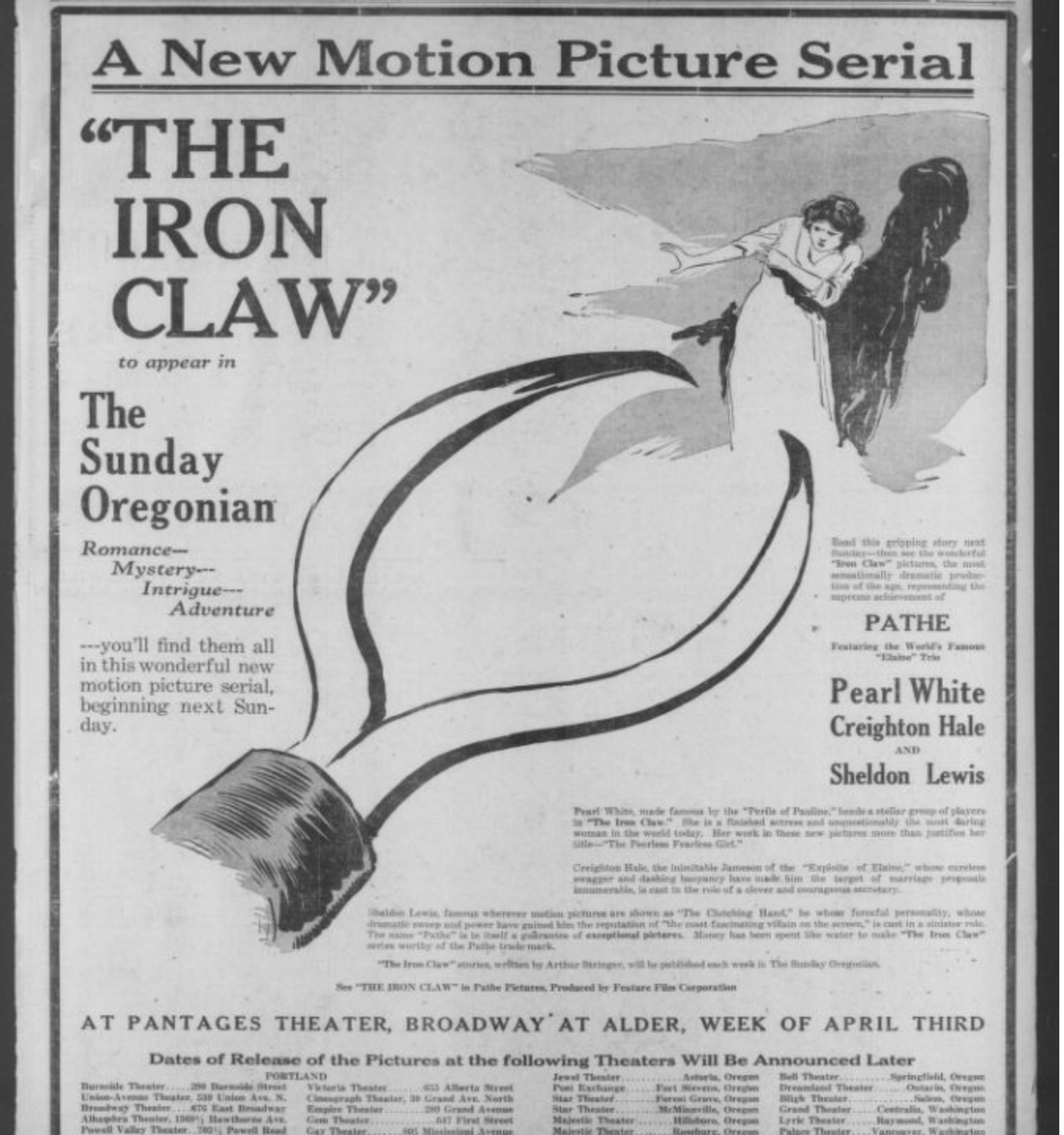 The Iron Claw ad, 1916