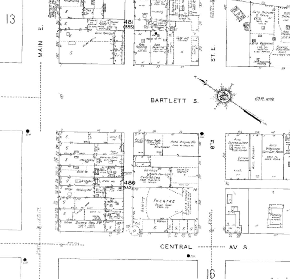 Sanborn Map of Craterian theater location, 1927