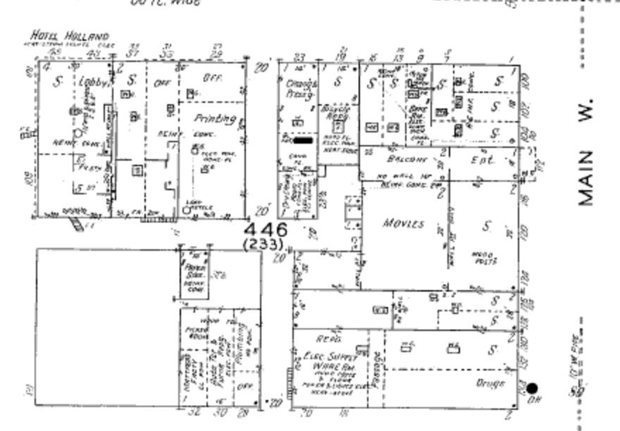 Sanborn Map of Craterian theater location, 1927