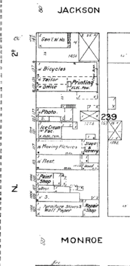 Sanborn Map of Palace theater location, 1912