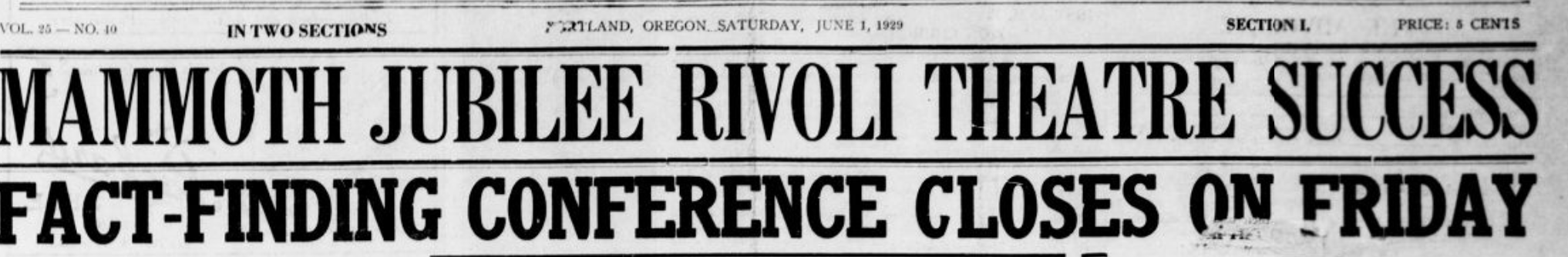 The Advocate, June 1, 1929. Oregon Historic Newspapers.