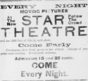 Star Theatre Advertisement, The Times-Herald 10-3-1908