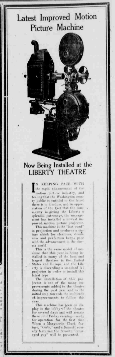 Newspaper story for the Liberty Theatre