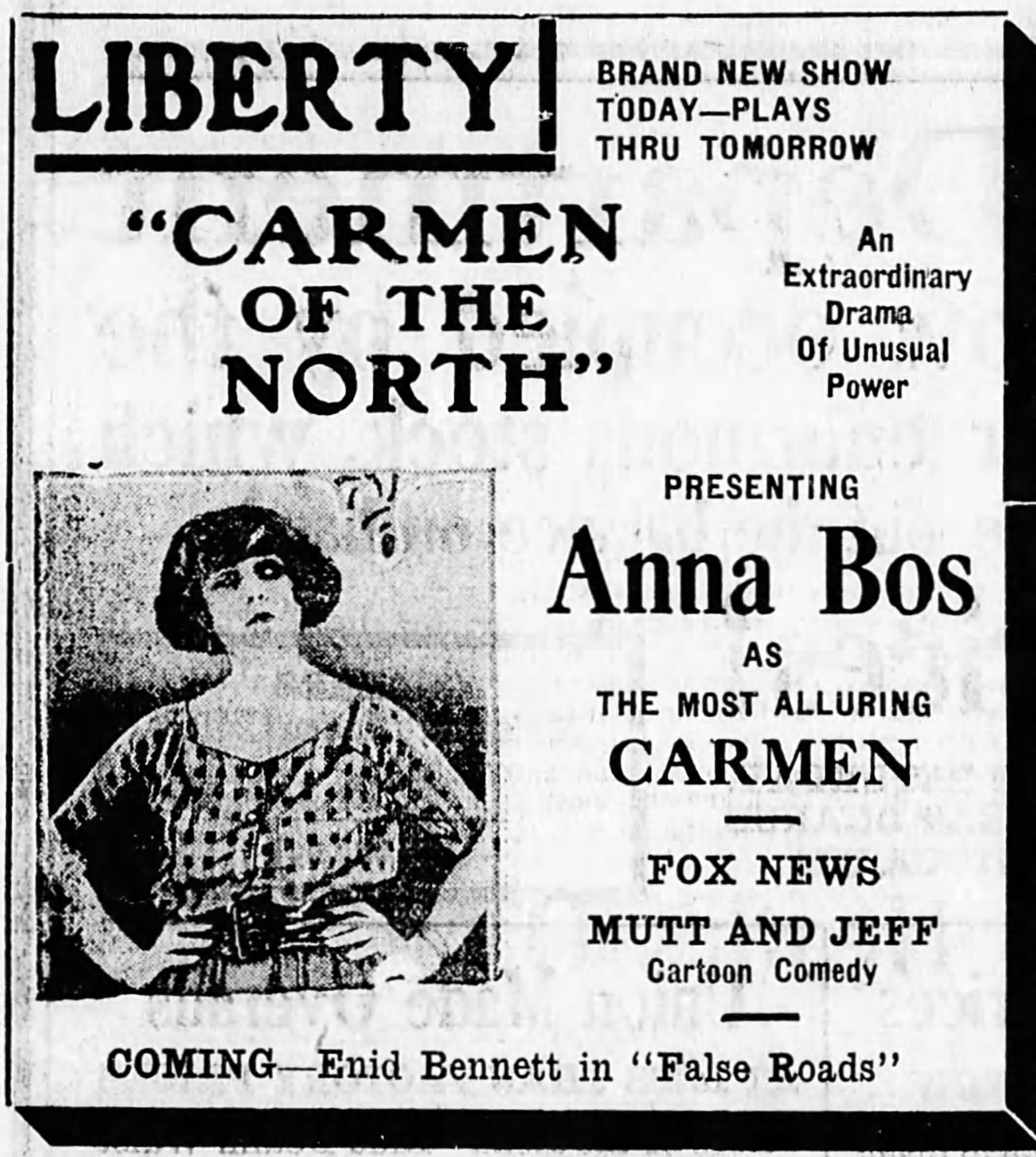 Carmen at the Liberty, 1920