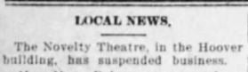 Novelty theater closes, 1911