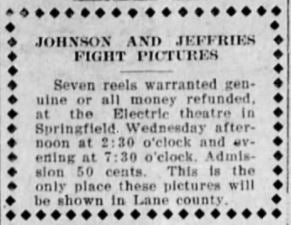 Fight films at the Electric Theatre, 1911