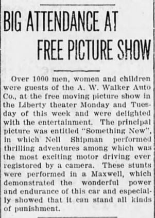 Last show at the Liberty, 1921