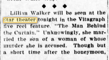 Lillian Walker at the Star theater, 1916