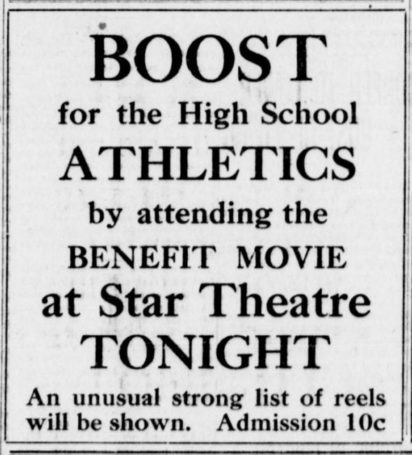 Athletics fundraising benefit at the Star, 1913