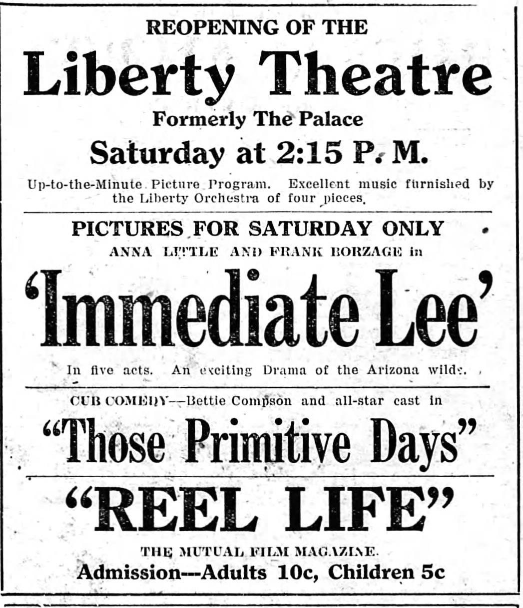 Liberty theater opens, May 1917
