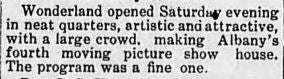 Dreamland theater news item, 1908