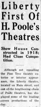 Liberty theater news item, 1929