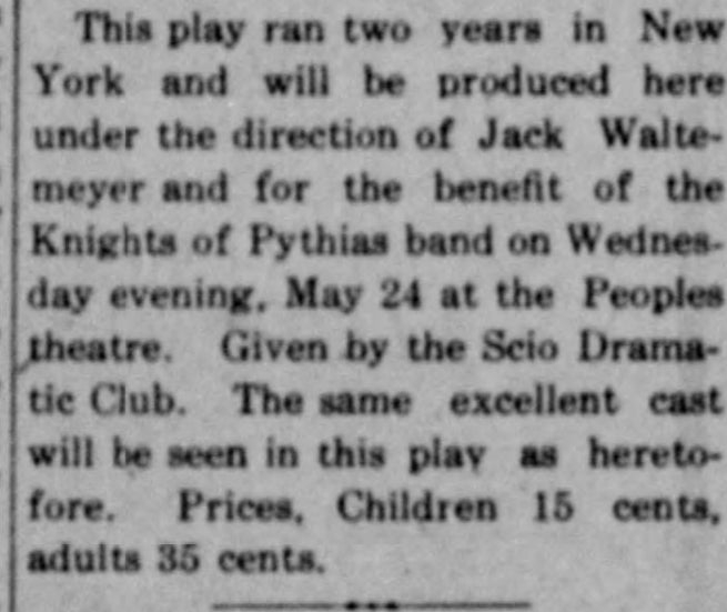 The Scio Tribune., May 18, 1916. Page 1.