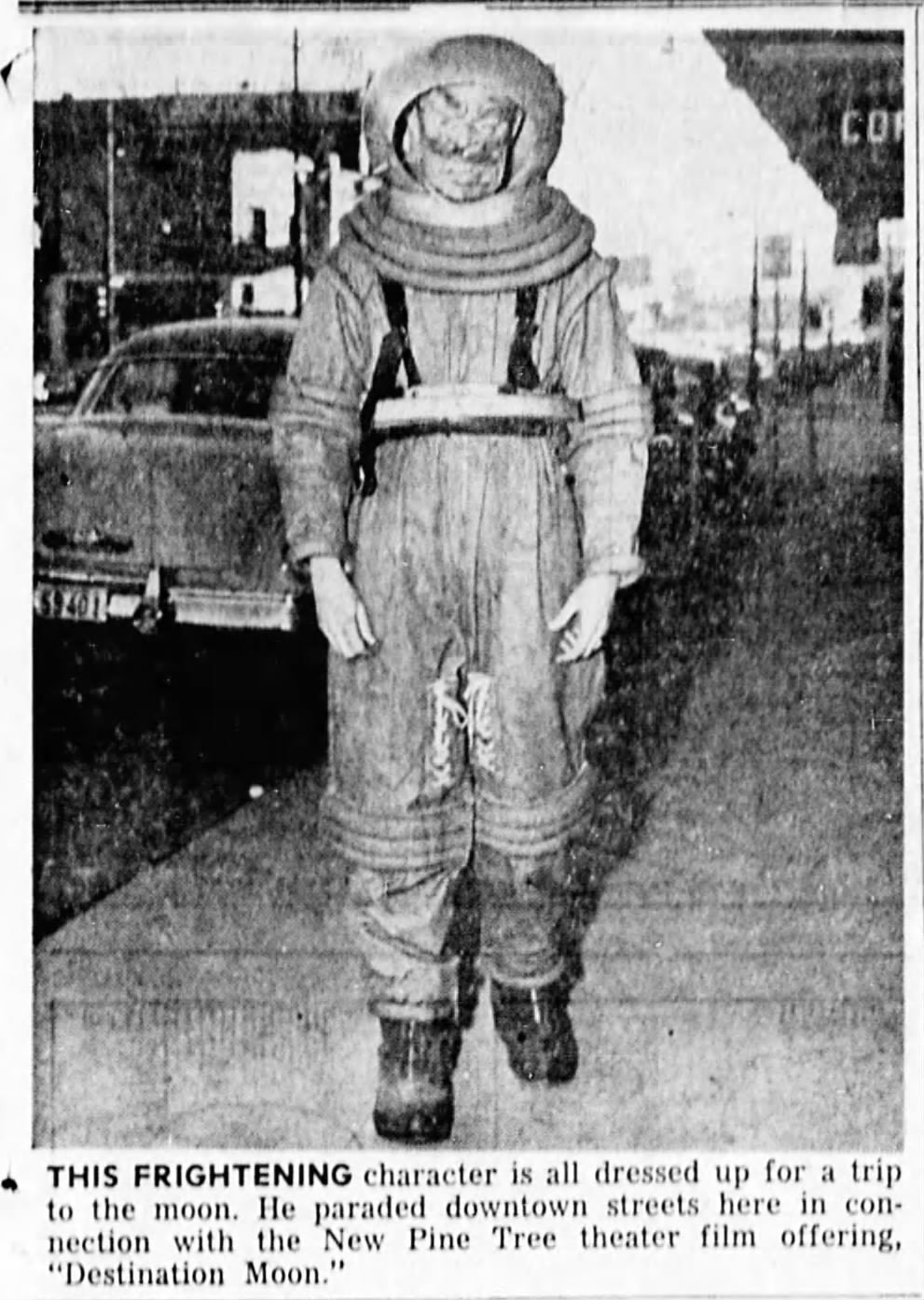 Promotion for "Destination Moon" at the Pine Tree theater, 1951