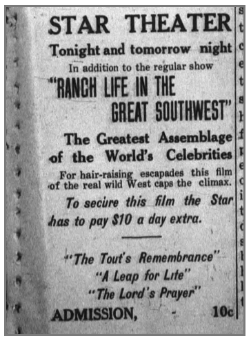 Star theater ad, 1910