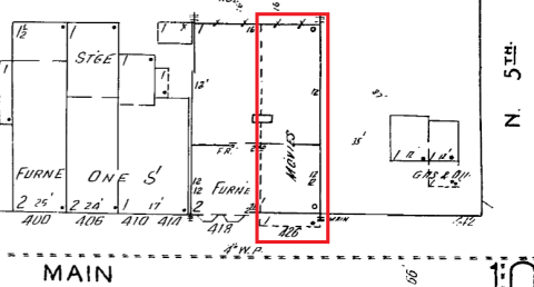 Digital Sanborn map of the location of the Diane Theatre in 1951