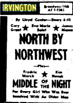 North By Northwest at the Irvington 1959