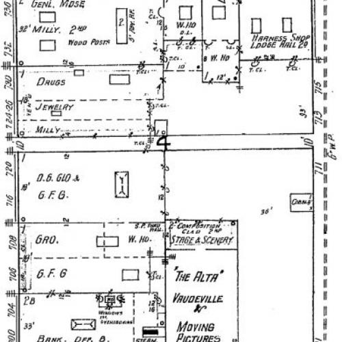 Sanborn Fire Insurance Map of the Alta Theatre, Pendleton, Oregon, 1922