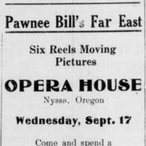Nyssa Opera House ad, Sept. 11, 1913
