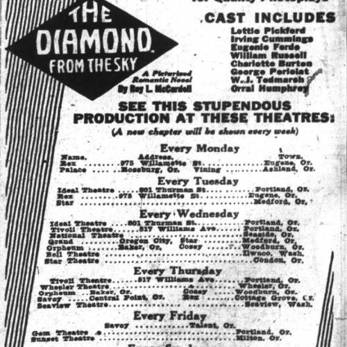 Advertisement for the film, The Diamond from the Sky