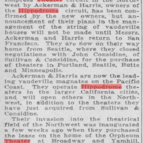 Sunday Oregonian about the purchase of the Orpheum theater