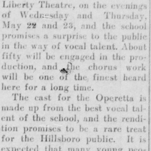 High School Students to Give Fine Operetta
