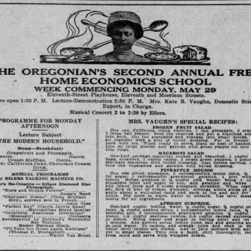 Advertisement for Free Home Economics Course at 11th St. Playhouse