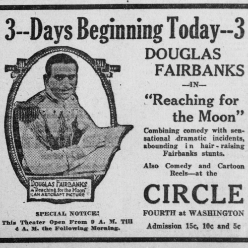 Douglas Fairbanks in "Reaching of the Moon."
