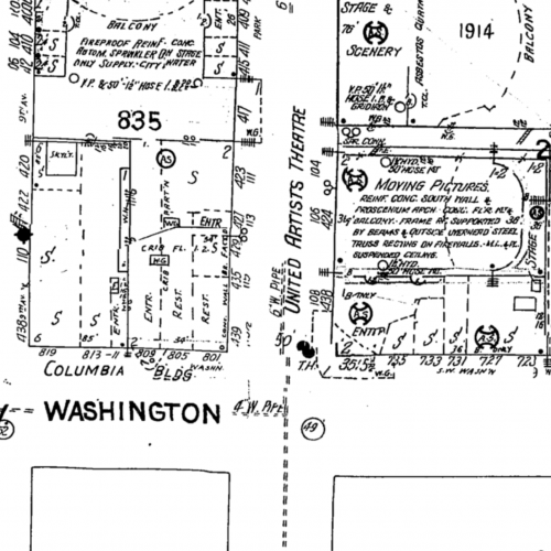 Image of Sanburn Map SouthWest Washington Ave., Portland, Oregon 1924