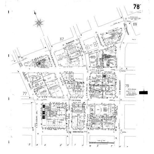 Image of Sanburn Map of Broadway Street in Portland, Oregon 1924