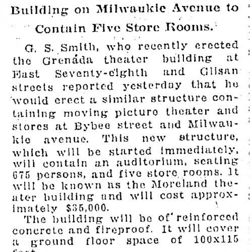 News clipping discussing the plans to open a theater