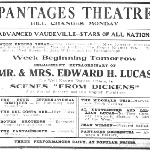 Program advertisement in the Oregon Sunday Journal, May 9 1909, page 3