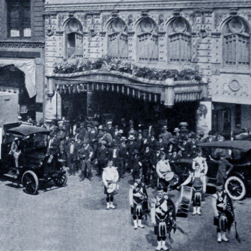 Busy day at the Columbia Theater in 1921