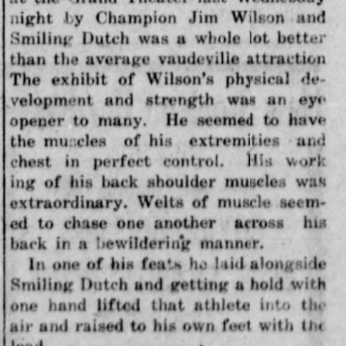 Vaudeville strongman article