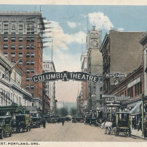 Street view of the Columbia Theater in Portland, Oregon
