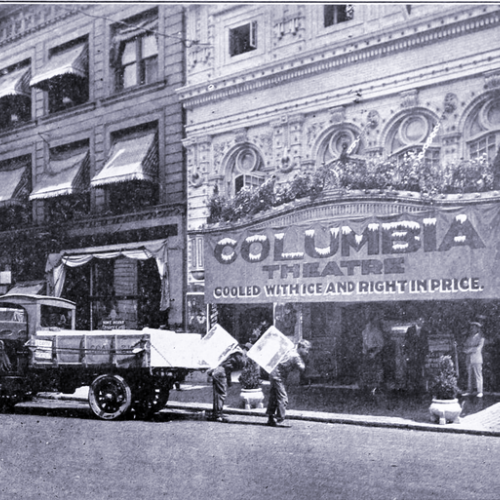 Ice Headed Inside the Columbia Theater to Cold People Down During the Hot Summer,1919