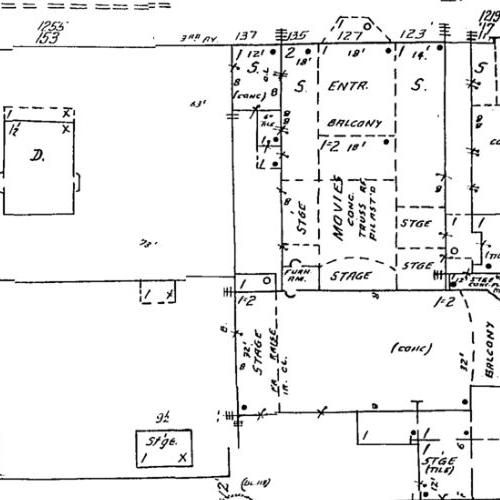Sanborn Map of Liberty Theatre in 1921