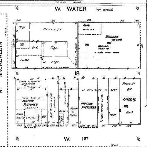Sanborn Fire Insurance Map of Globe theater location, 1915