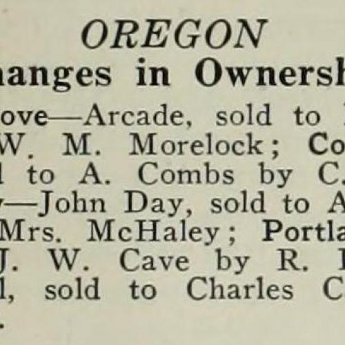 Arcade Theatre sold, 1931